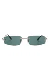 Cartier Rectangle-frame Sunglasses In Silver