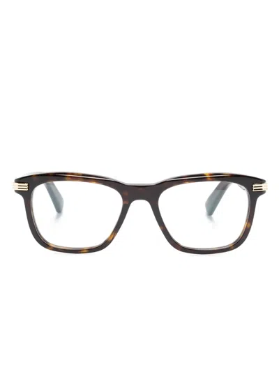 Cartier Rectangle-frame Tortoiseshell Glasses In Brown