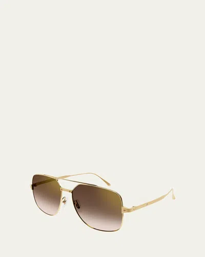 Cartier Rectangle Metal Aviator Sunglasses In Pattern