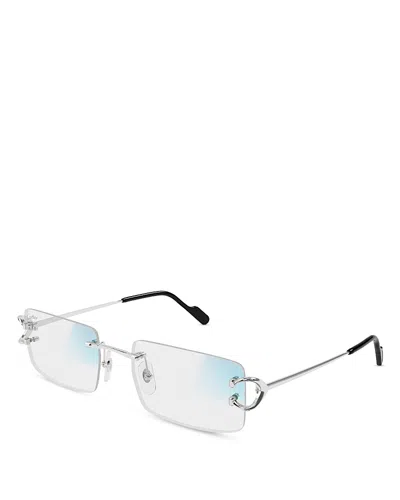 Cartier Rectangle Photochromic Sunglasses, 56mm In Silver