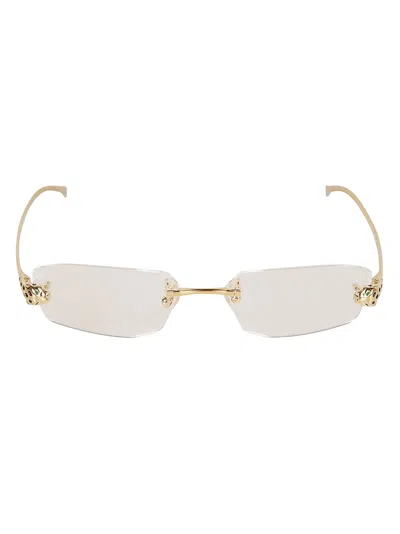 Cartier Rectangle Rim-less Frame In Gold