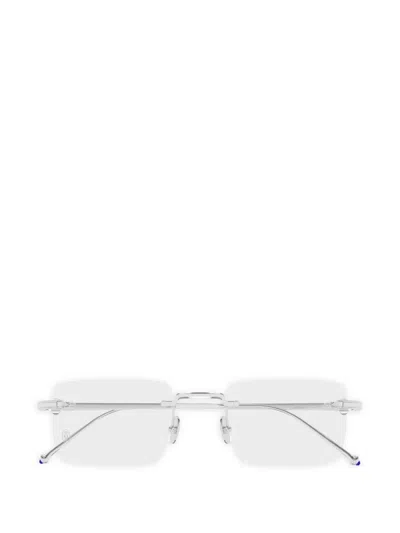 Cartier Rectangle Rimless Glasses In Gray