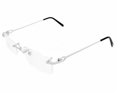 Pre-owned Cartier Rectangle Rimless Optical 51mm Unisex Eyewear Ct0045o 001 In Clear