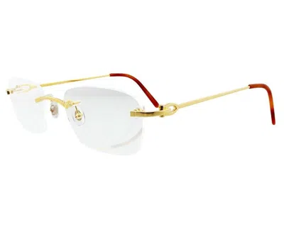 Pre-owned Cartier Rectangle Rimless Optical 53-20-140mm Unisex Eyewear Ct0050o 001 In Clear
