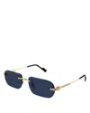 Cartier Rectangle Sunglasses, 55mm In Blue