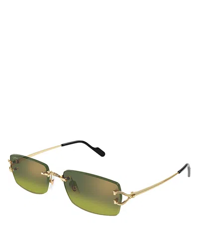 Cartier Rectangle Sunglasses, 56mm In Gold