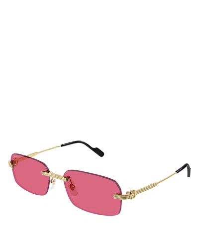 Cartier Rectangle Sunglasses, 58mm In Pink