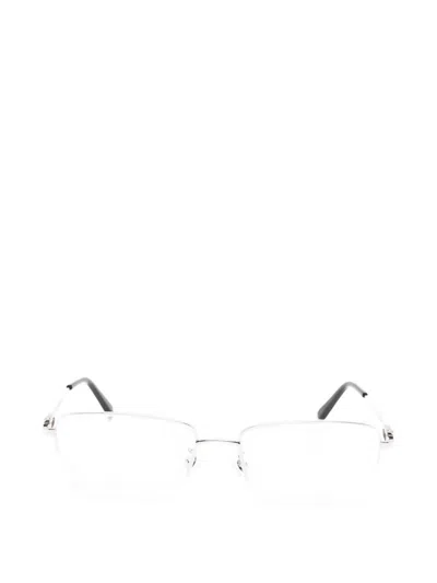 Cartier Rectangle-frame Glasses In Silver