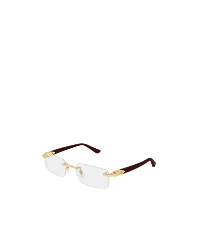 Cartier Rectangular Flat Mirror In Burgundy