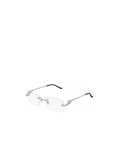 Cartier Rectangular Frame Glasses In Brown