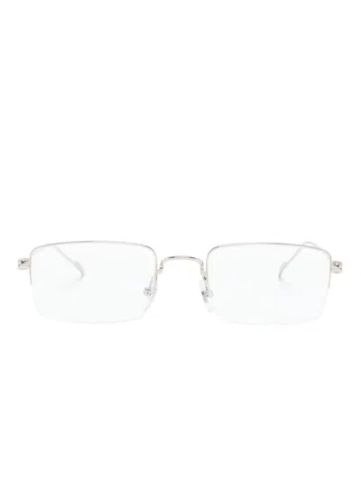 Cartier Brille Mit Eckigem Gestell In Silver