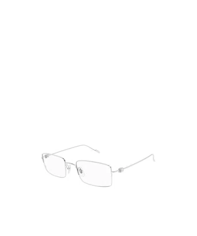 Cartier Rectangular-frame Metal Glasses In White