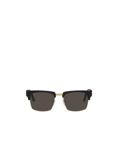 Cartier Rectangular Frame Sunglasses In Black