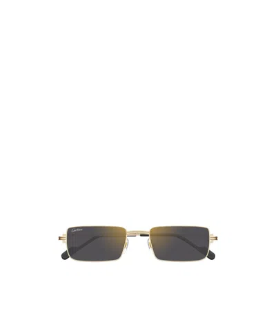 Cartier Rectangular Frame Sunglasses In Black