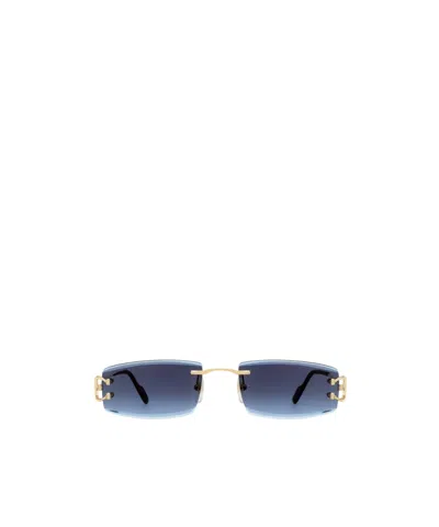Cartier Rectangular Frame Sunglasses In Blue