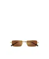 Cartier Rectangular Frame Sunglasses In Brown