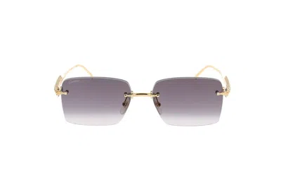 Cartier Gold 'panthère De ' Rectangular Metal Sunglasses