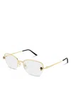 Cartier Rectangular Optical Frames, 55mm In Gold