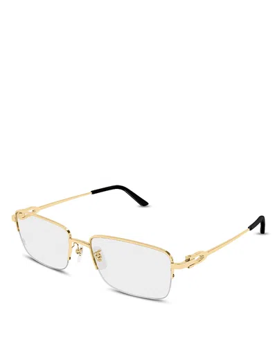 Cartier Rectangular Optical Glasses, 57mm In Metallic | ModeSens