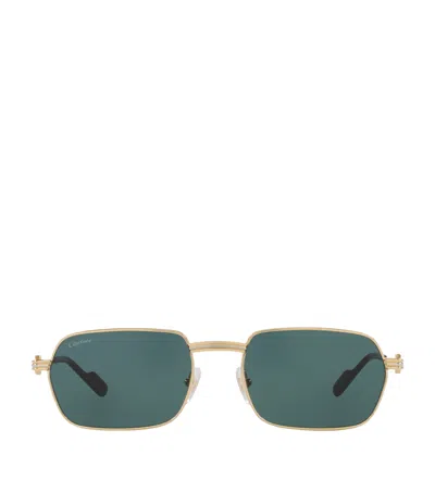 Cartier Rectangular Sunglasses In Green