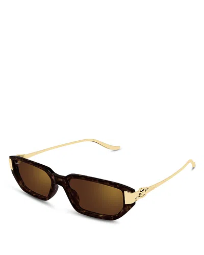 Cartier Rectangular Sunglasses, 54mm In Gold