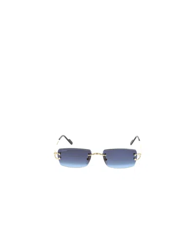 Cartier Rectangular Sunglasses In Blue