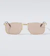 Cartier Gold Rectangular Glasses In Gold