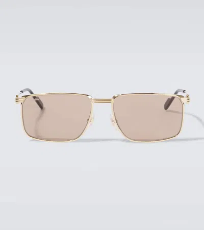 Cartier Gold Rectangular Glasses In Gold-gold-transparen