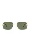 Cartier Rectangular Frame Sunglasses In Green
