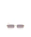 Cartier Rectangular Sunglasses In Gold