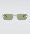Cartier Rectangular Sunglasses In Gold
