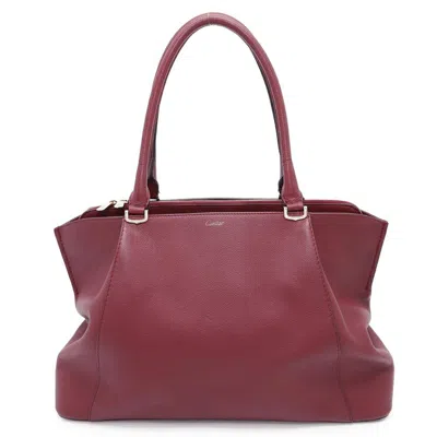 Pre-owned Cartier Red Color Leather Tote Bag ()