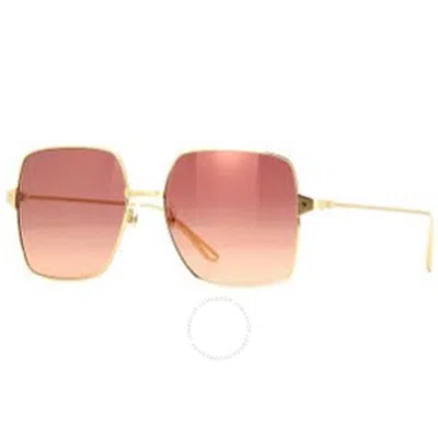 Cartier Red Gradient Flash Square Ladies Sunglasses Ct0297s 003 57 In Gold