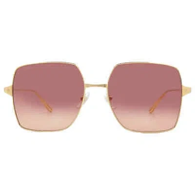 Pre-owned Cartier Red Gradient Flash Square Ladies Sunglasses Ct0297s 003 57