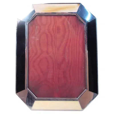 Pre-owned Cartier Retro Deco Enamel Frame For Portrait Or Landscape Picture In Silver