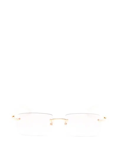 Cartier Rimless Diamond-cut Sunglasses In Gold