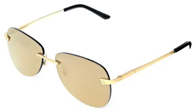 Pre-owned Cartier Rimless Gold Frame Gray Lens Sunglasses Ct0035rs 001