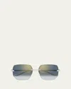 Cartier Rimless Metal Butterfly Sunglasses In Silver