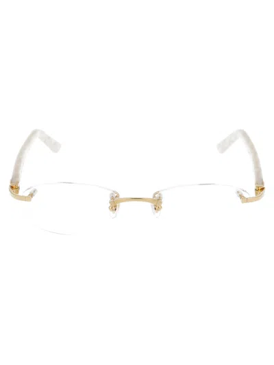 Cartier Rimless Rectangle-frame Glasses In Gold