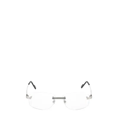 Cartier Rimless Oval Glasses In White