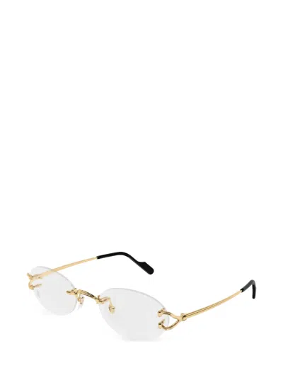 Cartier Rimless Oval-frame Glasses In Gold