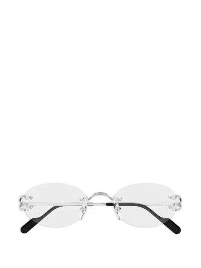 Cartier Rimless Oval-frame Glasses In Gray
