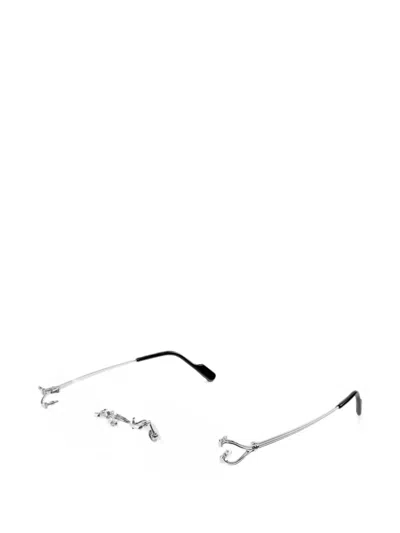 Cartier Rimless Oval-frame Glasses In Metallic