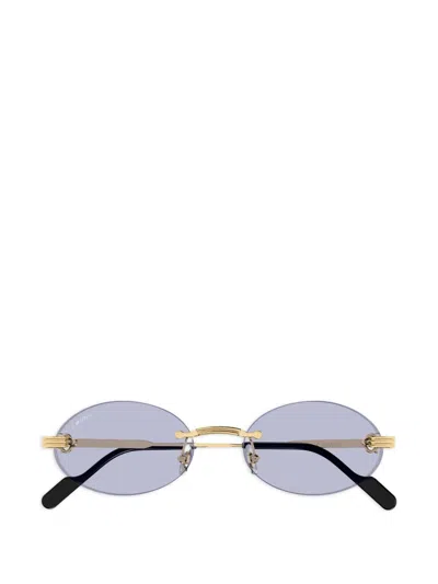 Cartier Rimless Oval-frame Sunglasses In Gold