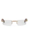 Cartier Rimless Rectangle-frame Glasses In Gold