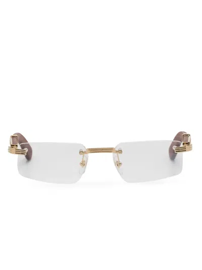 Cartier Rimless Rectangle-frame Glasses In Gold