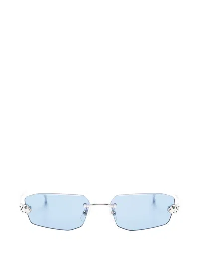 Cartier Rimless Rectangle-frame Sunglasses In Brown