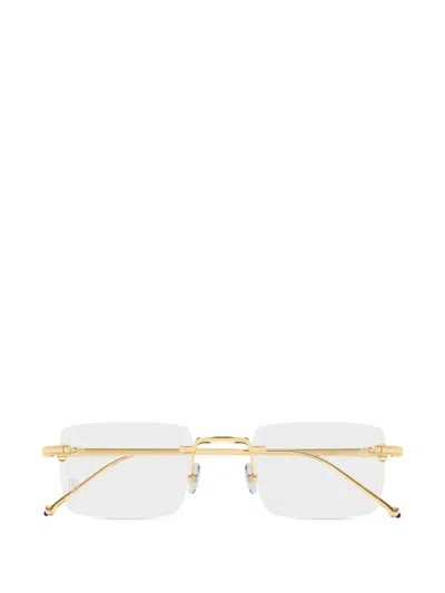 Cartier Rimless Rectangle Glasses In Gold
