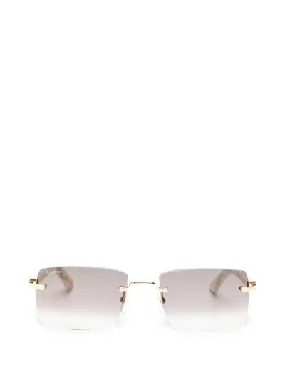 Cartier Rimless Rectangle-frame Sunglasses In Neutral