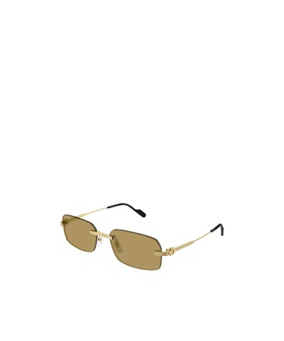 Cartier Rimless Rectangular Sunglasses In Multi